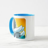 ジェフ・ウィリス・アートによる謎の角化した恐竜 マグカップ (正面左)