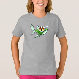 ジェフ・ウィリス・アートによる赤い目のおこった魚 Tシャツ