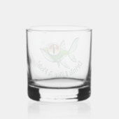 ジェフ・ウィリス・アートによる「魚のように飲む」 ウイスキーグラス (裏面)