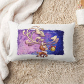 ジェフ・ウィリス・アートの夢の大きなクリスマスのトナカイ ランバークッション (ブランケット)