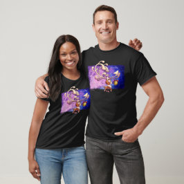 ジェフ・ウィリス・アートの夢の大きなクリスマスのトナカイ Tシャツ
