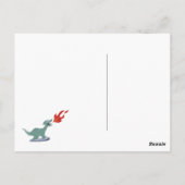 ジェフ・ネビンスによる子供たちの火の吹く恐竜アート ポストカード (裏面)