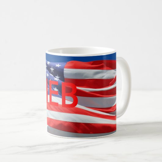 ジェブランニングの米国大統領、アメリカ国旗、マグカップ コーヒーマグカップ (正面右)