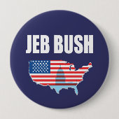 ジェブ・ブッシュの選挙のギア 缶バッジ (正面)