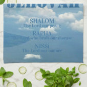 ジェホヴァジレシャロムラファブルースカイホワイトクラウド キッチンタオル (折り畳み)