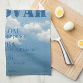 ジェホヴァジレシャロムラファブルースカイホワイトクラウド キッチンタオル (四つ折り)