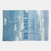 ジェホヴァジレシャロムラファブルースカイホワイトクラウド キッチンタオル (横)