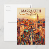 ジェマエルフナ広場 モロッコ ポストカード (正面/裏面)