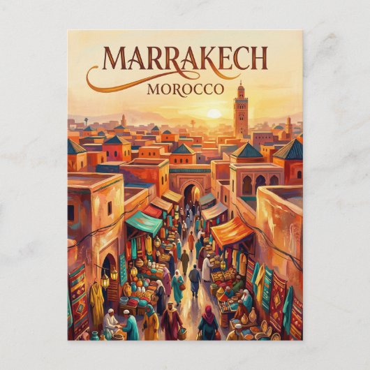 ジェマエルフナ広場 モロッコ ポストカード (正面)