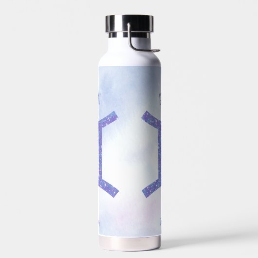ジェミかわいらしニ星占いサインパパーソナライズされたープル ウォーターボトル (左面)