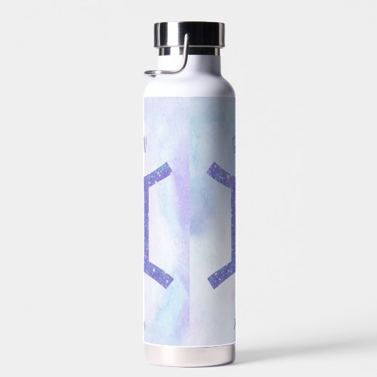 ジェミかわいらしニ星占いサインパパーソナライズされたープル ウォーターボトル (右面)