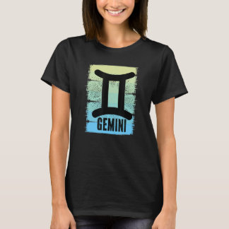 ジェミカラフルニシーズン誕生日〔占星術の〕十二宮図レトロヴィンタ Tシャツ