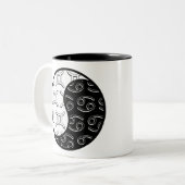 ジェミニがん陰陽〔占星術の〕十二宮図カップル ツートーンマグカップ (正面左)