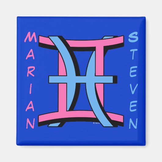 ジェミニとピセスPkBl マグネット (正面)