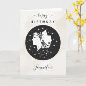 ジェミニアストロロジー〔占星術の〕十二宮図スターサイン占星術シック カード (黄色い花)