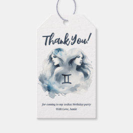 ジェミニウォーターカラーブル〔占星術の〕十二宮図テーマ誕生日パーティー ギフトタグ