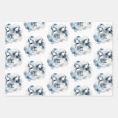 ジェミニウォーターカラーブル〔占星術の〕十二宮図テーマ誕生日パーティー ラッピングペーパーシート (正面)