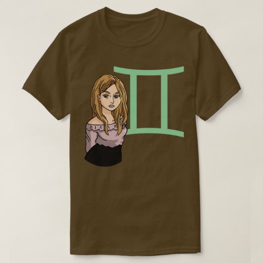 ジェミニガールグリーン Tシャツ (デザイン正面)