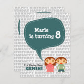 ジェミニキッズパーティの招待状 招待状 (正面/裏面)