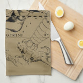 ジェミニコンステレーション〔占星術の〕十二宮図ヘベリウス1690 キッチンタオル (四つ折り)