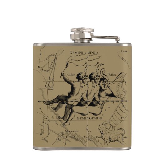 ジェミニコンステレーション〔占星術の〕十二宮図ヘベリウス1690 フラスク (裏面)