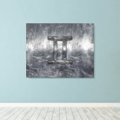 ジェミニサインイ動揺してンシバー鋼スタイル キャンバスプリント (インサイチュ (ウッドフロア))