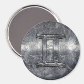 ジェミニサインイ動揺してンシバー鋼スタイル マグネット (正面/裏面)