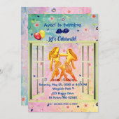 ジェミニザツインズ誕生日(5月21日~6月20日) 招待状 (正面/裏面)