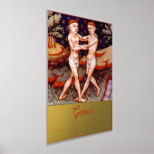 ジェミニザツインズ〔占星術の〕十二宮図サインバースデーパーティー 箔ポスター (レイダウン)