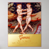 ジェミニザツインズ〔占星術の〕十二宮図サインバースデーパーティー 箔ポスター (正面)