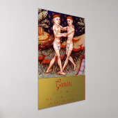 ジェミニザツインズ〔占星術の〕十二宮図サインバースデーパーティー 箔ポスター (レイダウン)