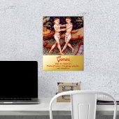 ジェミニザツインズ〔占星術の〕十二宮図サインバースデーパーティー 箔ポスター