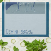 ジェミニツインコンステレーションヴィンテージ〔占星術の〕十二宮図星占い キッチンタオル (折り畳み)