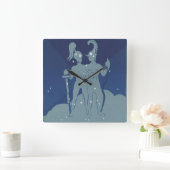 ジェミニツインコンステレーションヴィンテージ〔占星術の〕十二宮図星占い スクエア壁時計 (ホーム)