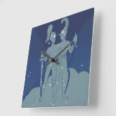 ジェミニツインコンステレーションヴィンテージ〔占星術の〕十二宮図星占い スクエア壁時計 (傾斜)