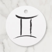 ジェミニツインズアストロロジー〔占星術の〕十二宮図サインベビーシャワー フェイバータグ (裏面)