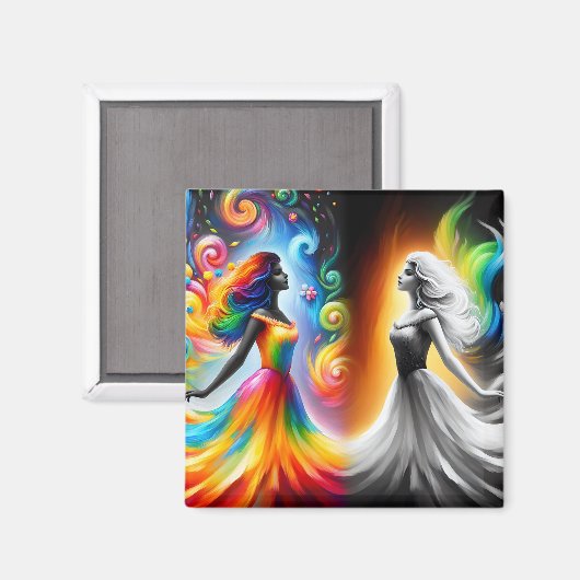 ジェミニツインズカラー&白黒占星術 マグネット (正面/裏面)