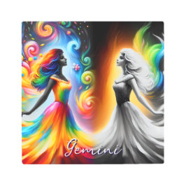 ジェミニツインズカラー&白黒占星術 メタルプリント