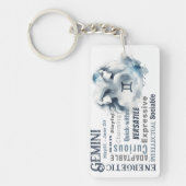 ジェミニツインズトレイト〔占星術の〕十二宮図サイン誕生日 キーホルダー (正面)