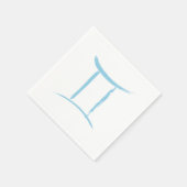 ジェミニツインズメイ6月〔占星術の〕十二宮図星占いパーティーブルー スタンダードカクテルナプキン (角)