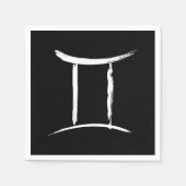 ジェミニツインズメイ6月〔占星術の〕十二宮図星占い誕生日 スタンダードカクテルナプキン (正面)