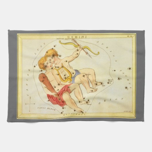 ジェミニツインズヴィンテージコンステレーションウラニア鏡 キッチンタオル (横)