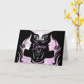 ジェミニツインズ占星術ハッピーバースデーカード カード (黄色い花)