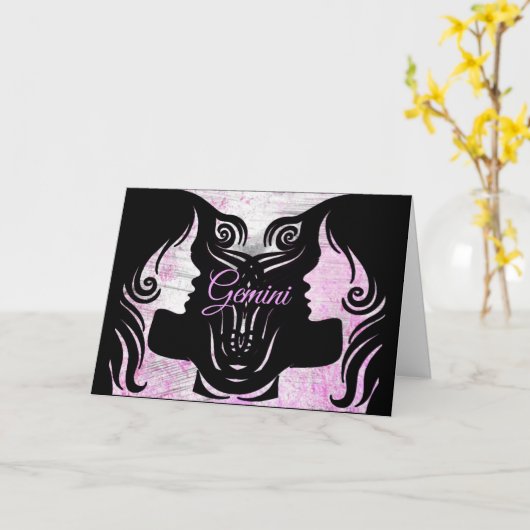 ジェミニツインズ占星術ハッピーバースデーカード カード (黄色い花)