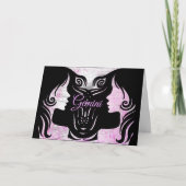 ジェミニツインズ占星術ハッピーバースデーカード カード (正面)