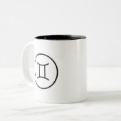 ジェミニツインズ占星術〔占星術の〕十二宮図サインマグカップ ツートーンマグカップ (正面左)