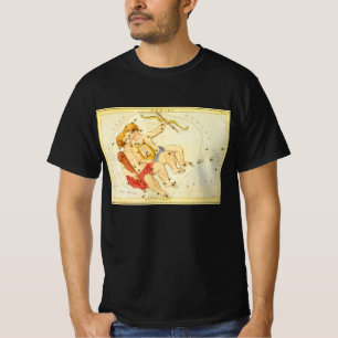 ジェミニツインズ ヴィンテージ星座 ウラニアの鏡 Tシャツ