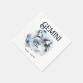 ジェミニツインズ〔占星術の〕十二宮図をテーマにした誕生日パーティー スタンダードカクテルナプキン (角)