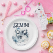 ジェミニツインズ〔占星術の〕十二宮図をテーマにした誕生日パーティー ペーパープレート (パーティー)
