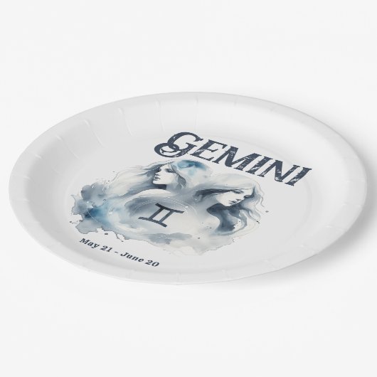 ジェミニツインズ〔占星術の〕十二宮図をテーマにした誕生日パーティー ペーパープレート (アングル)